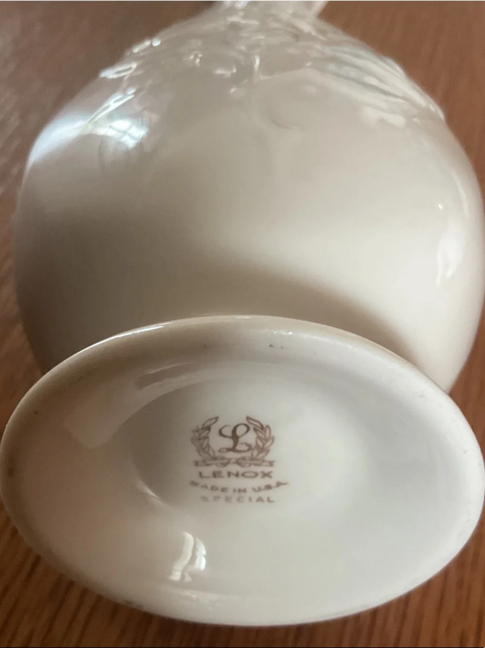 Lenox Cream Floral Embossed Ceramic Vase